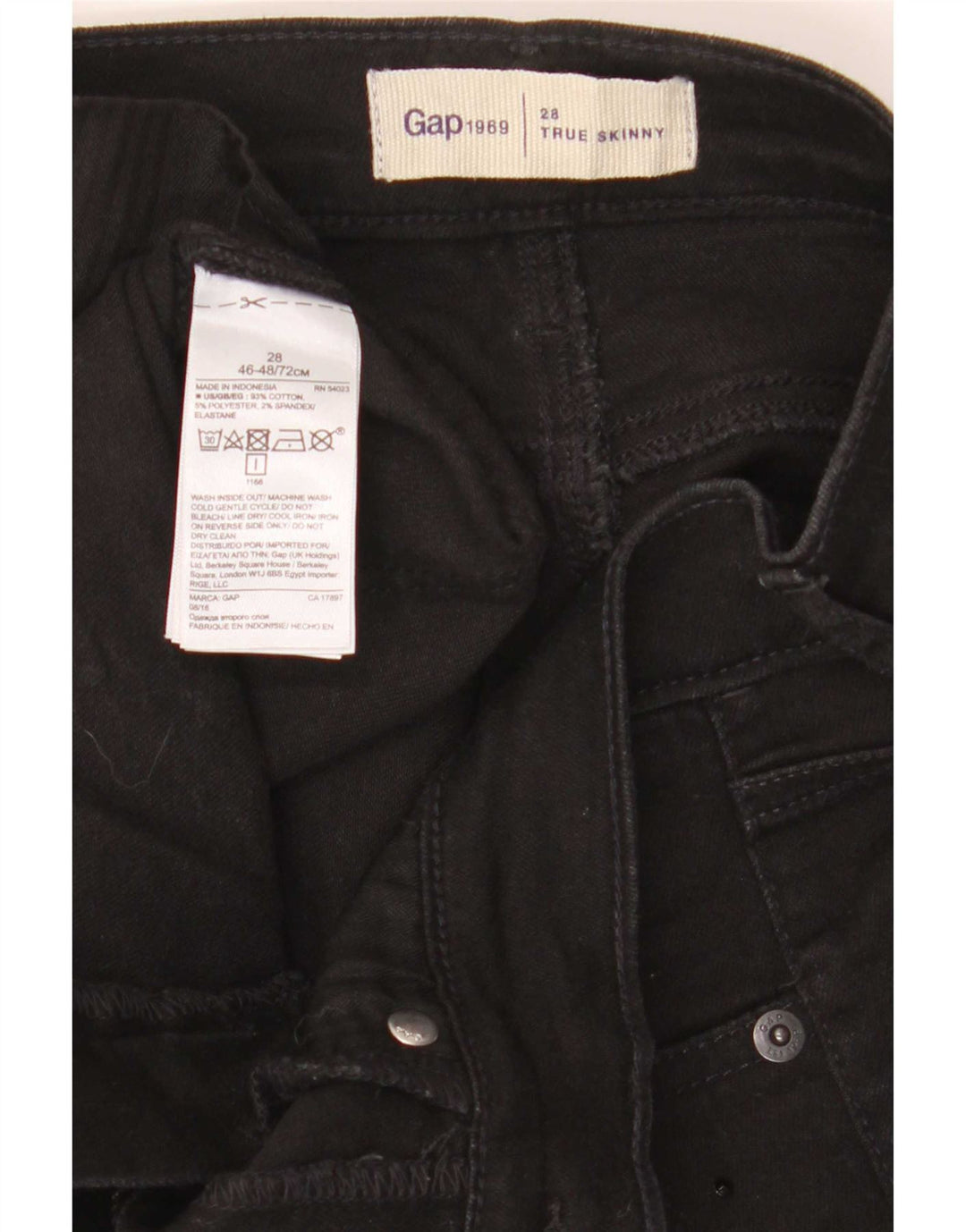Gap Damen Skinny Jeans W26 L28 Schwarze Baumwolle