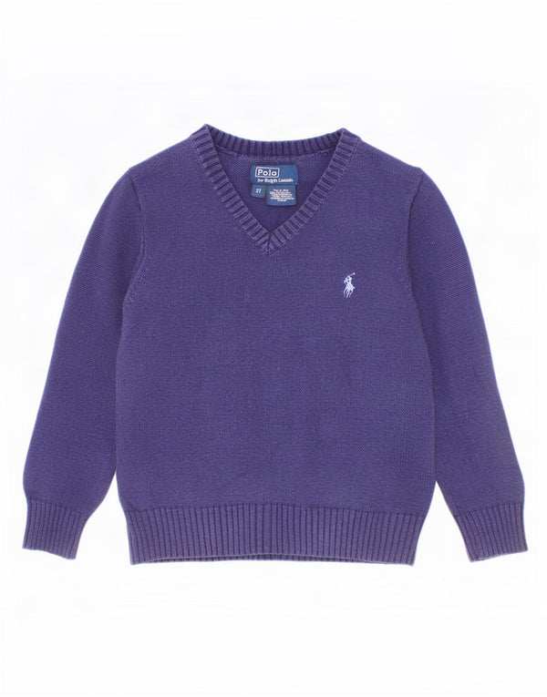 Polo Ralph Lauren Baby-Jungen-Pullover mit V-Ausschnitt, 18–24 Monate, Marineblau