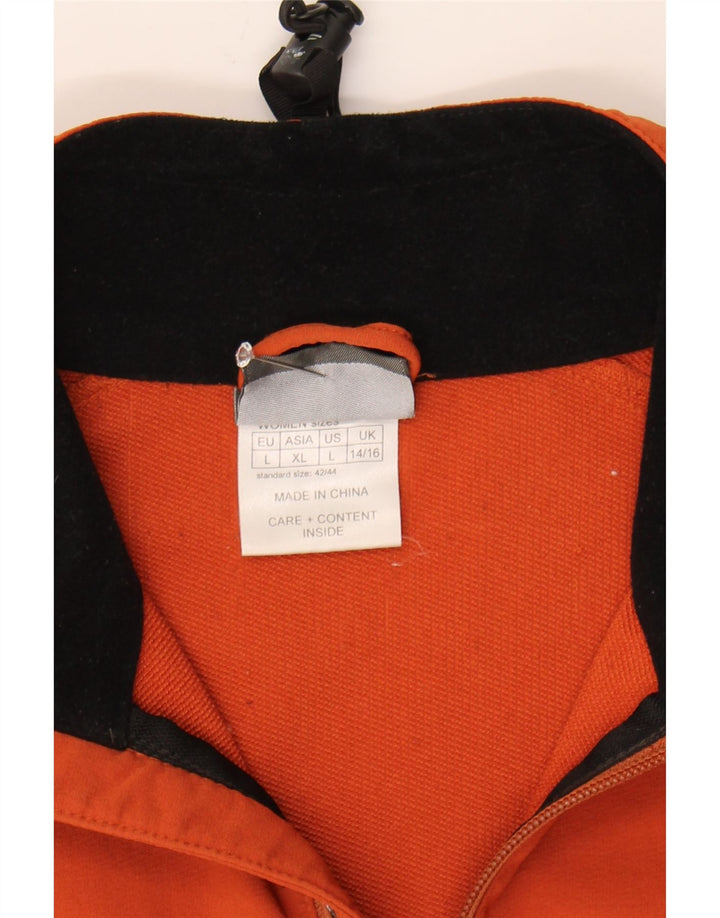 JACK WOLFSKIN Womens Rain Jacket UK 14/16 Large Orange Colourblock Vintage Jack Wolfskin and Second-Hand Jack Wolfskin from Messina Hembry 