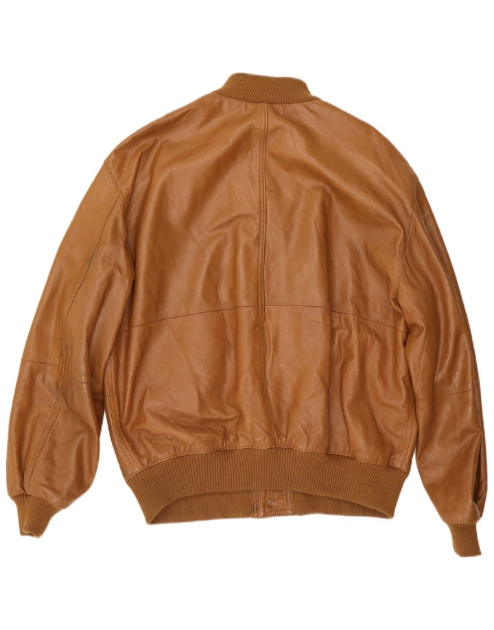 Helen Hubert Herren Lederjacke UK 44 2XL Braunes Leder