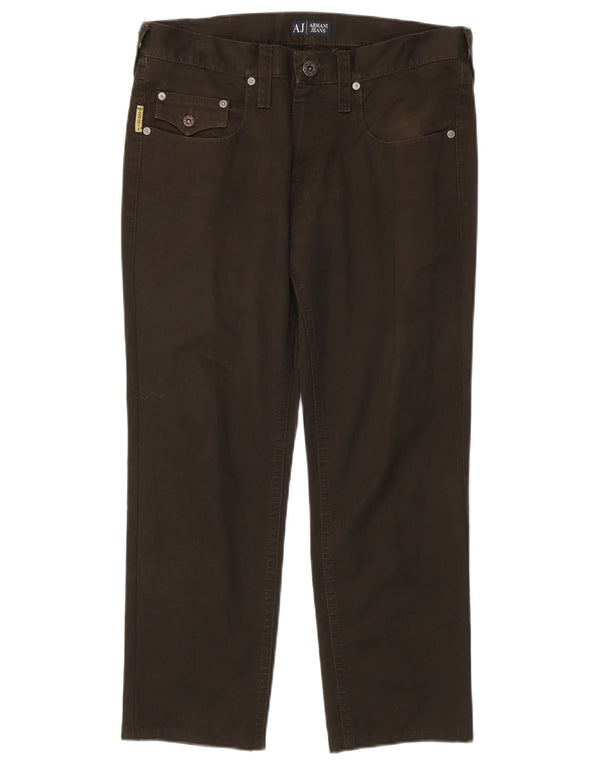 Armani Damen gerade Freizeithose W31 L26 Khaki Baumwolle