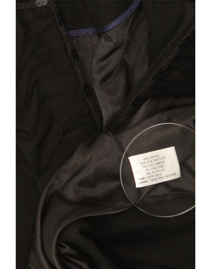 Edina Ronay Damen Blazer Jacke UK 10 Small Schwarze Wolle