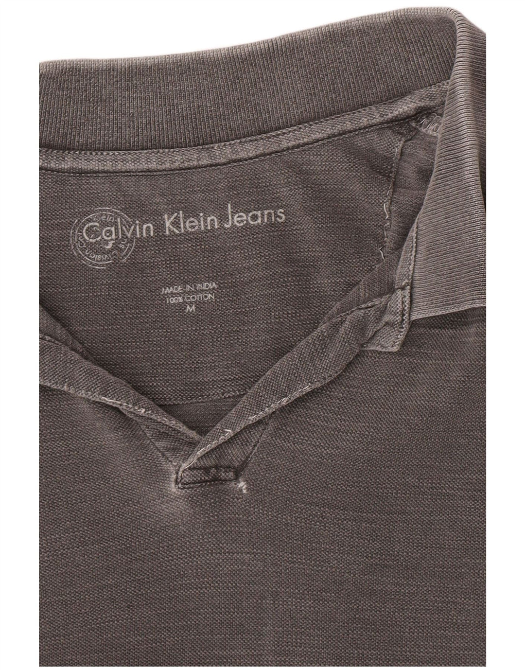 Calvin Klein Jeans Herren-Poloshirt aus mittelgrauer Baumwolle