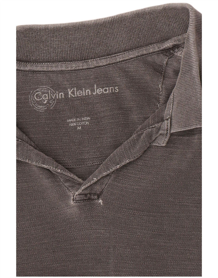 Calvin Klein Jeans Herren-Poloshirt aus mittelgrauer Baumwolle
