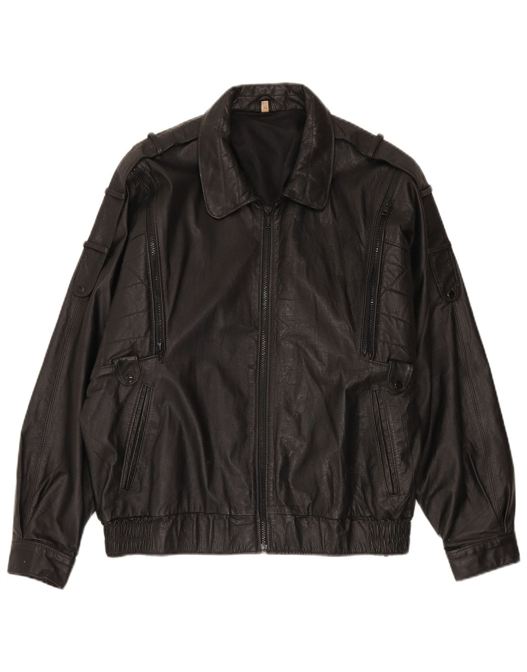 Vintage Herren Valentine Lederjacke UK 42 XL Schwarzes Leder