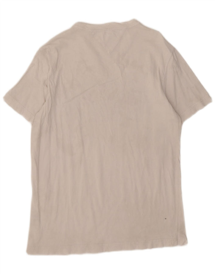 Tommy Hilfiger Herren-T-Shirt mit Grafik, Größe L, aus weißer Baumwolle