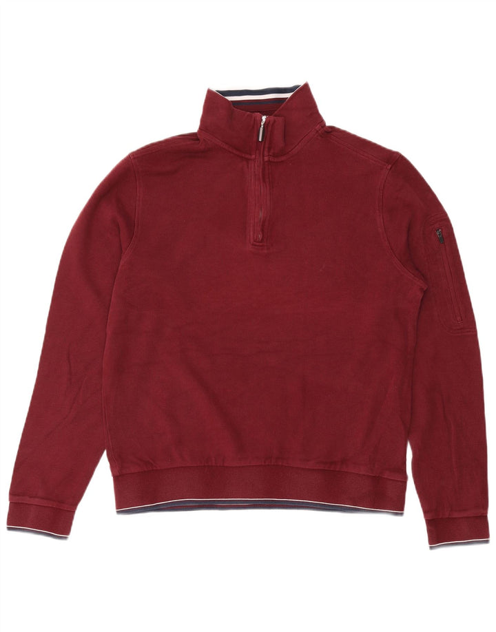 Marks & Spencer Herren Blue Harbor Sweatshirt Pullover Medium Burgund