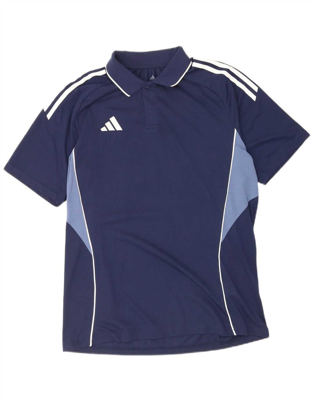 Adidas Herren-Poloshirt mit normaler Passform, mittleres Marineblau, Farbblock-Polyester