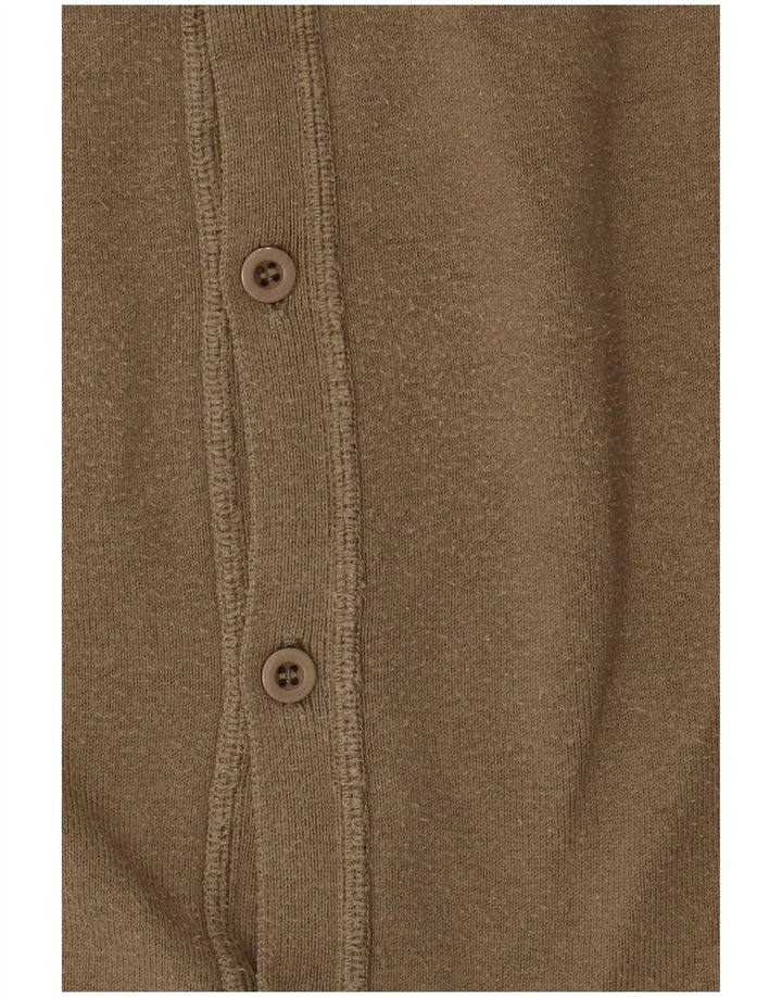 Zara Herren-Strickjacke, groß, Khaki, Baumwolle