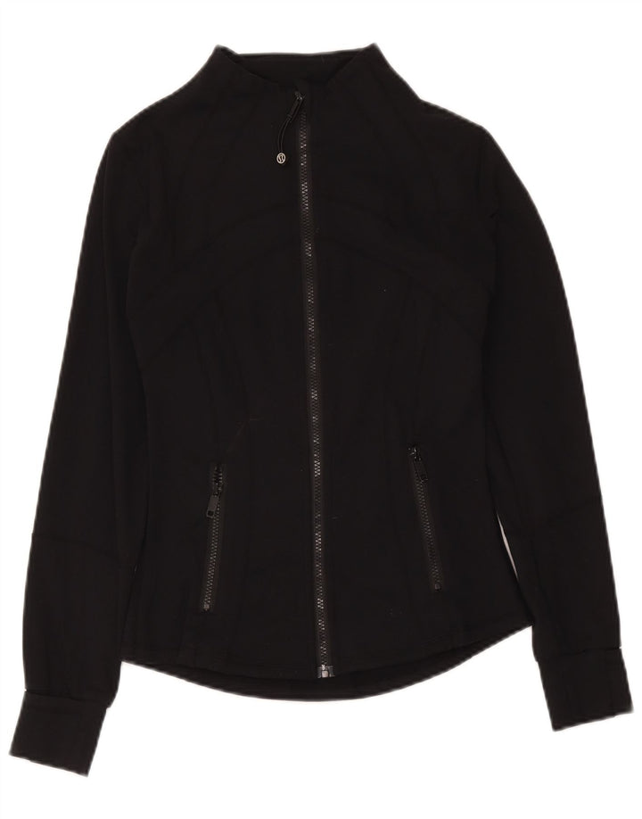 Lululemon Damen-Trainingsanzug-Topjacke, US-Größe 4, Small, schwarzes Nylon