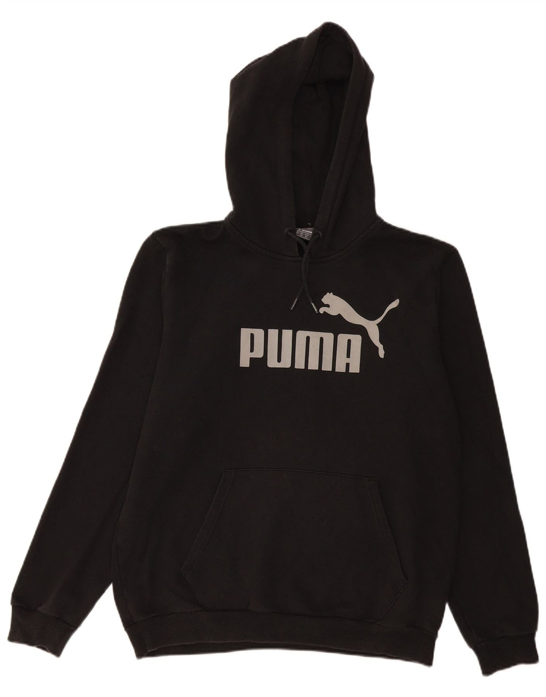 PUMA Damen Graphic Hoodie Pullover UK 14 Mittelschwarze Baumwolle