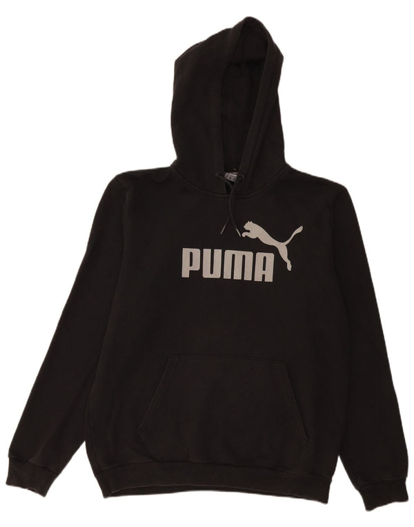 PUMA Damen Graphic Hoodie Pullover UK 14 Mittelschwarze Baumwolle