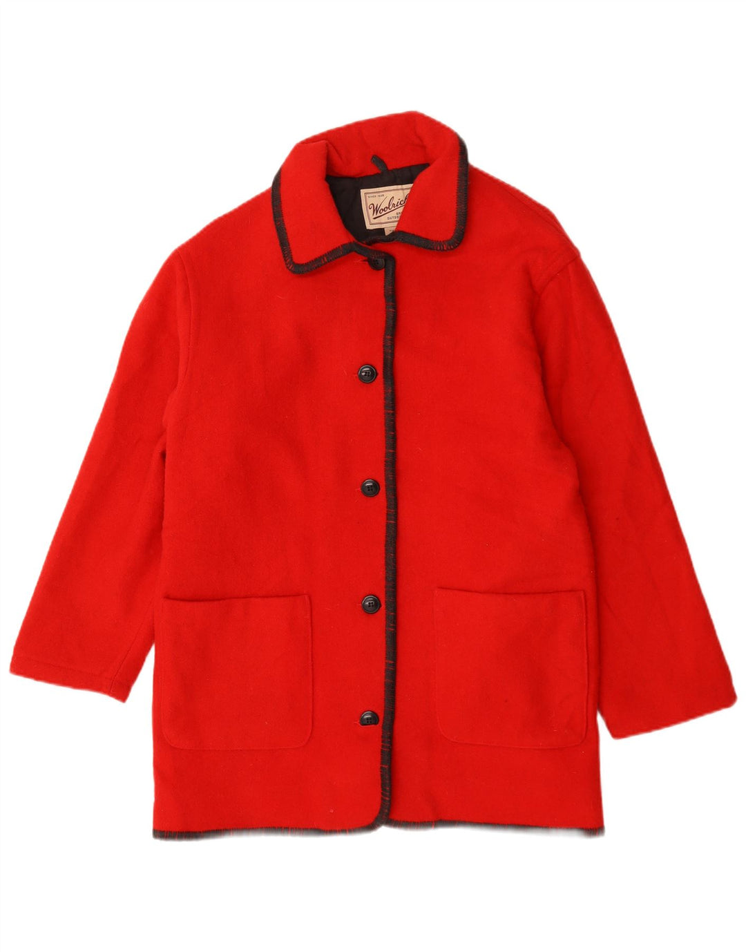 Woolrich Damen Übergroßer Mantel UK 14 Mittelrote Wolle