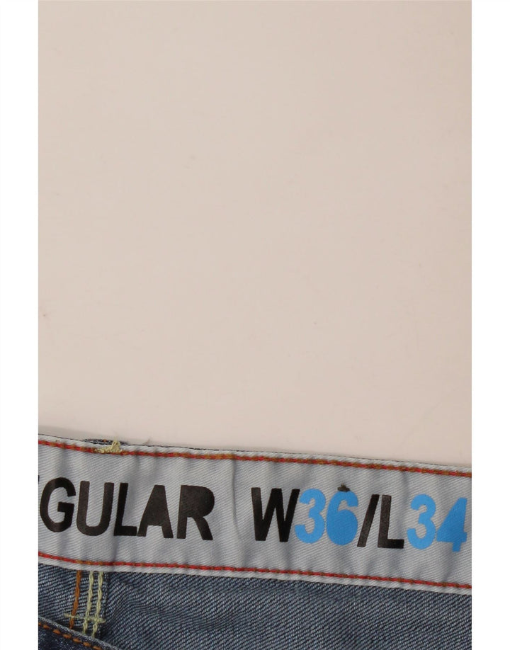 Fcuk Herren Regular Fit Straight Jeans W36 L34 Blau