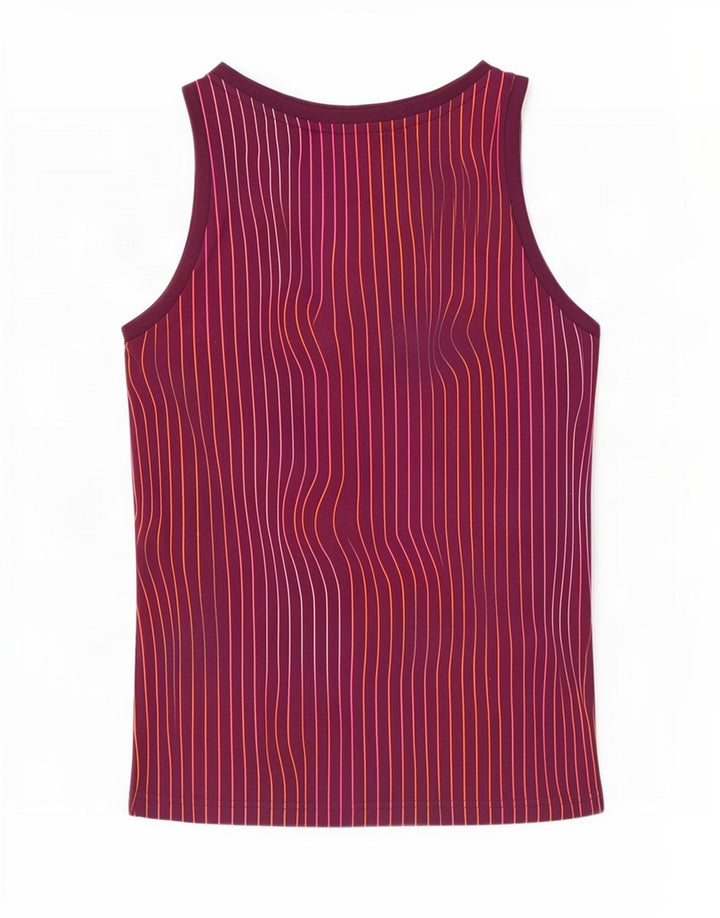 Adidas Herren Grafikweste Top XS Burgunderrot gestreift Polyester