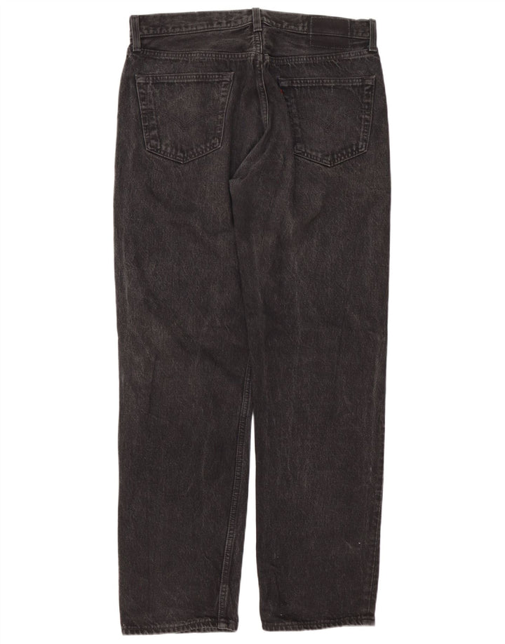 Levi's Herren Straight Jeans W36 L32 Schwarze Baumwolle