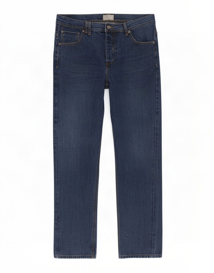 Bench Herren Straight Jeans W38 L32 Blaue Baumwolle