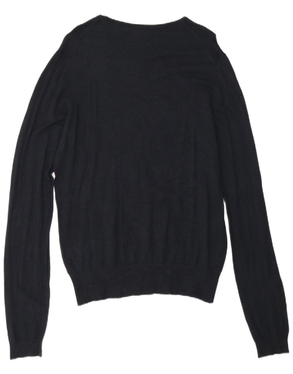 Zara Herren-Pullover mit U-Boot-Ausschnitt, Größe L, Marineblau