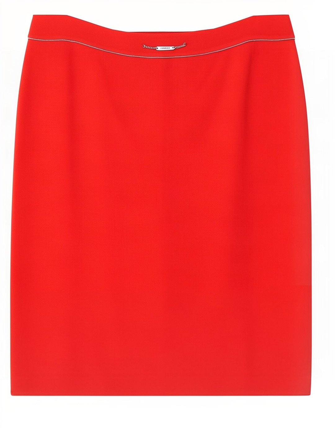 Escada Damen Gerader Rock IT 42 Medium W32 Rote Wolle