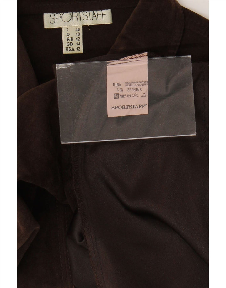 Sportstaff Womens Velvet Shirt UK 14 Mittelbraunes Polyester