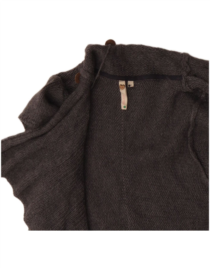 White Stuff Damen-Cardigan mit kurzen Ärmeln, offen, Gr. 10, Größe S, graue Wolle