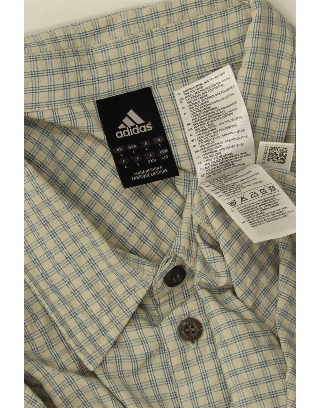 Adidas Herren-Hemd, groß, beige, kariert, Polyester