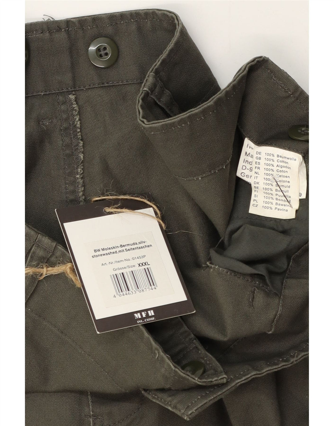 MFH Herren Cargoshorts 3XL W44 Khaki Baumwolle