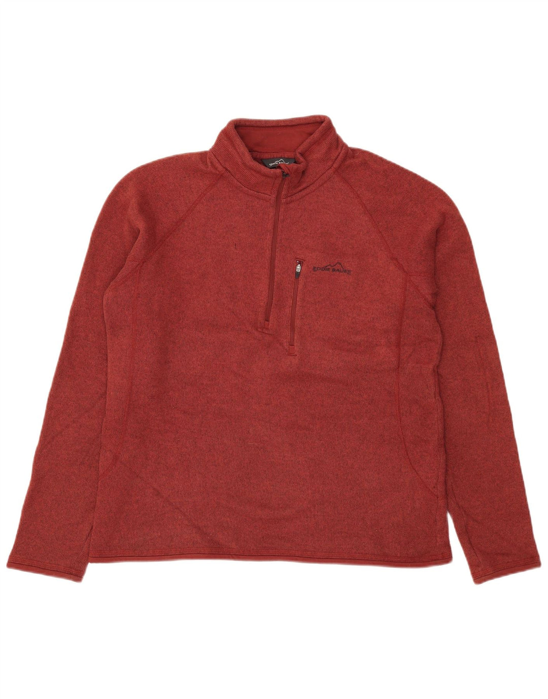 Eddie Bauer Herren-Sweatshirt mit Reißverschluss am Hals, mittelgroß, Burgunderrot gefleckt