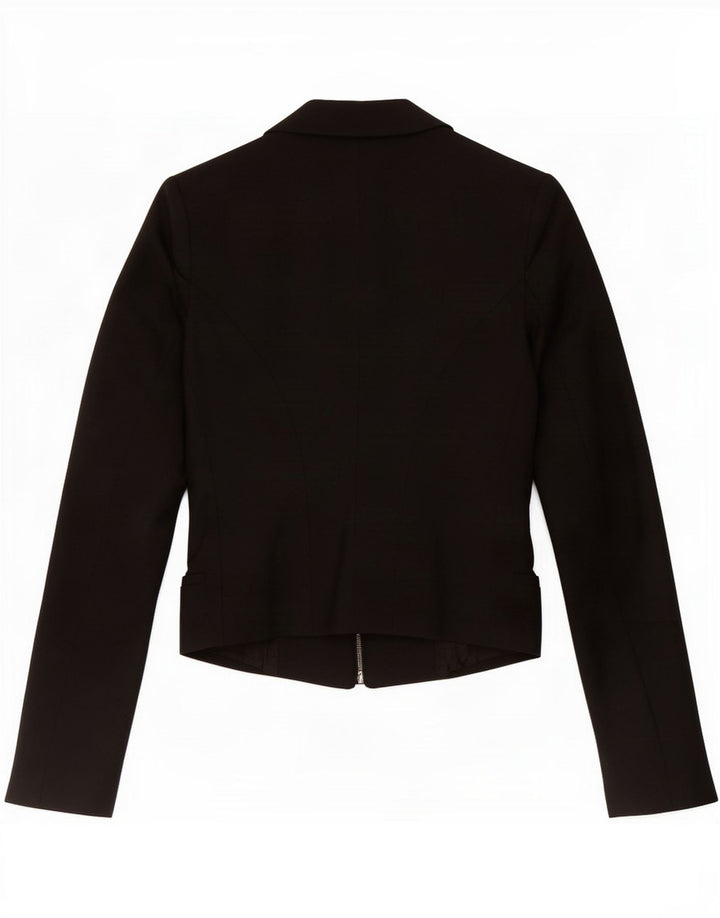 Guess By Marciano Damen-Blazer mit durchgehendem Reißverschluss IT 42 Mittelschwarze Baumwolle