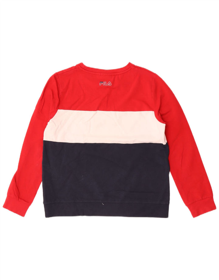 Fila Herren-Sweatshirt mit Grafik, klein, mehrfarbig, Colourblock-Baumwolle