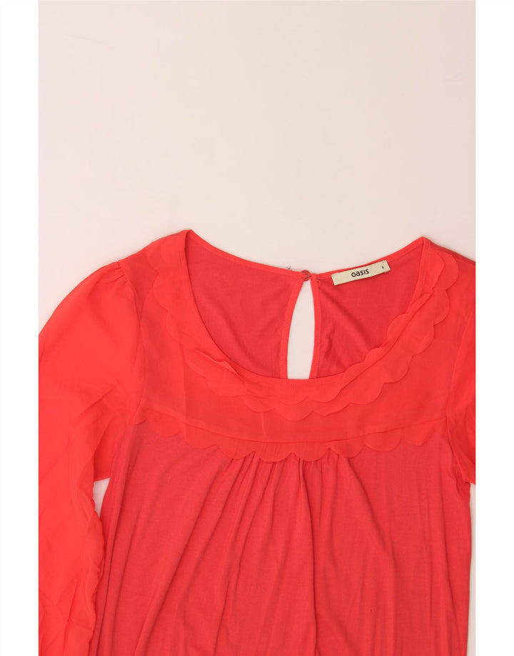 OASIS Womens Long Sleeve Shift Dress UK 10 Small Pink Viscose Vintage Oasis and Second-Hand Oasis from Messina Hembry 