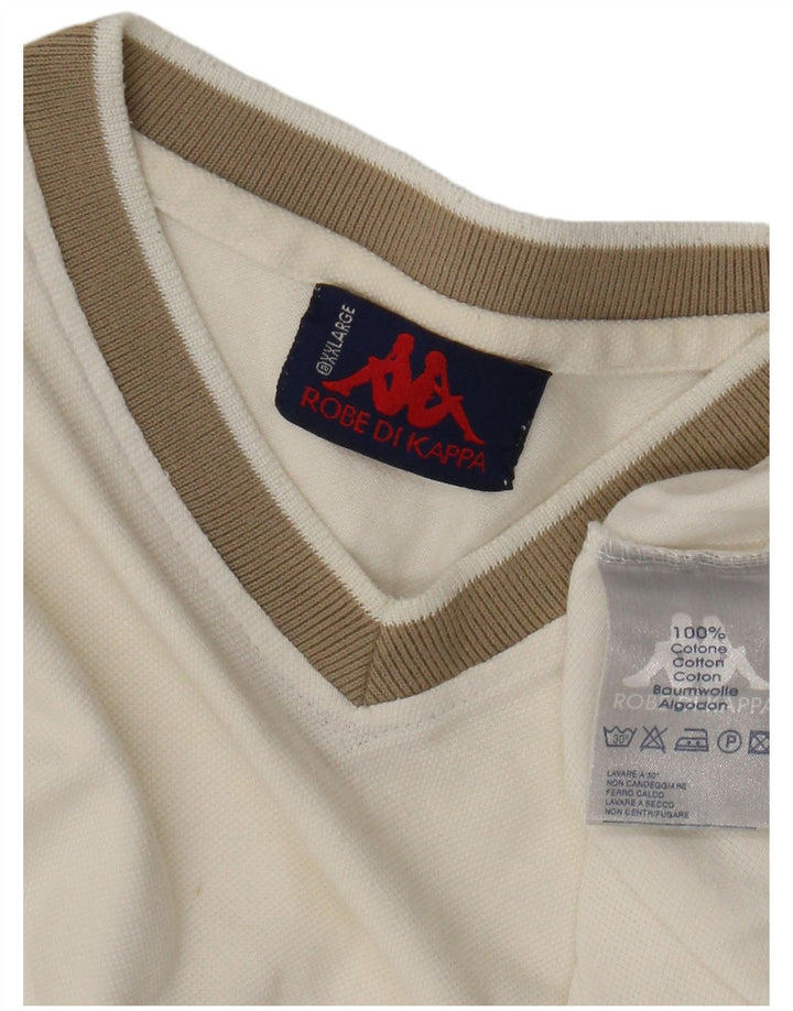 Kappa Herren T-Shirt Top 2XL Weiße Baumwolle