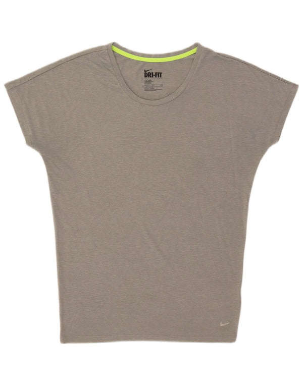 Nike Damen Dri Fit Loose Fit T-Shirt-Oberteil Mittelgrau meliertes Polyester