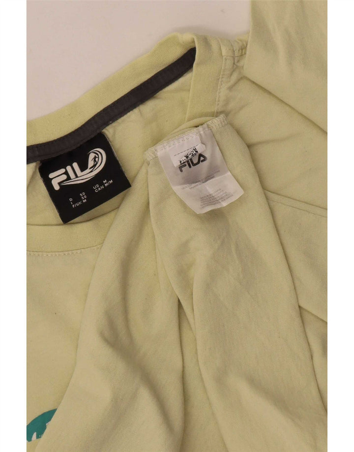 Fila Herren Grafik-T-Shirt-Oberteil aus mittelgelber Baumwolle