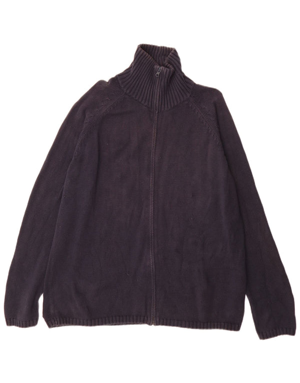 Zara Herren Strickjacke XL Marineblau Baumwolle