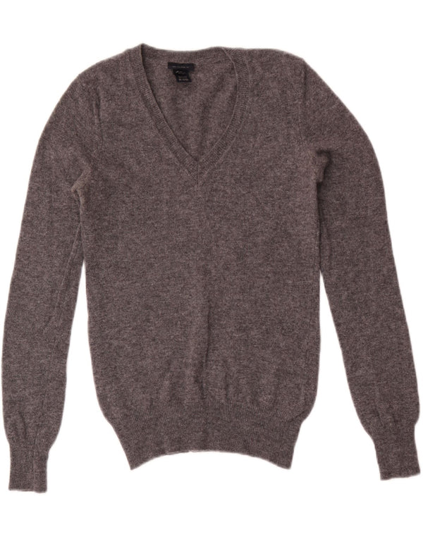 Gant Damen-Pullover mit V-Ausschnitt, Gr. 4, XS, grau gefleckte Lammwolle