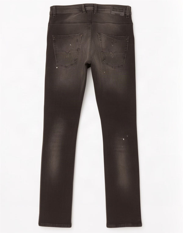 Diesel Boys Krooley Distressed Slim Jeans 15-16 Jahre W30 L31 Schwarze Baumwolle