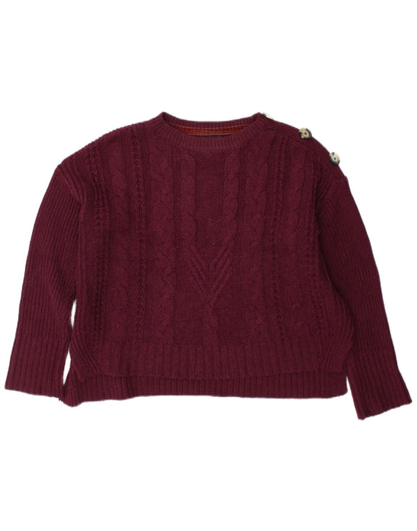Marks & Spencer Damen-Pullover mit Rundhalsausschnitt, Gr. 12, mittleres Burgunderrot