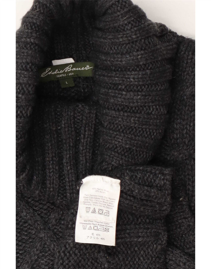 Eddie Bauer Damen Rollkragenpullover Pullover UK 16 Große graue Wolle