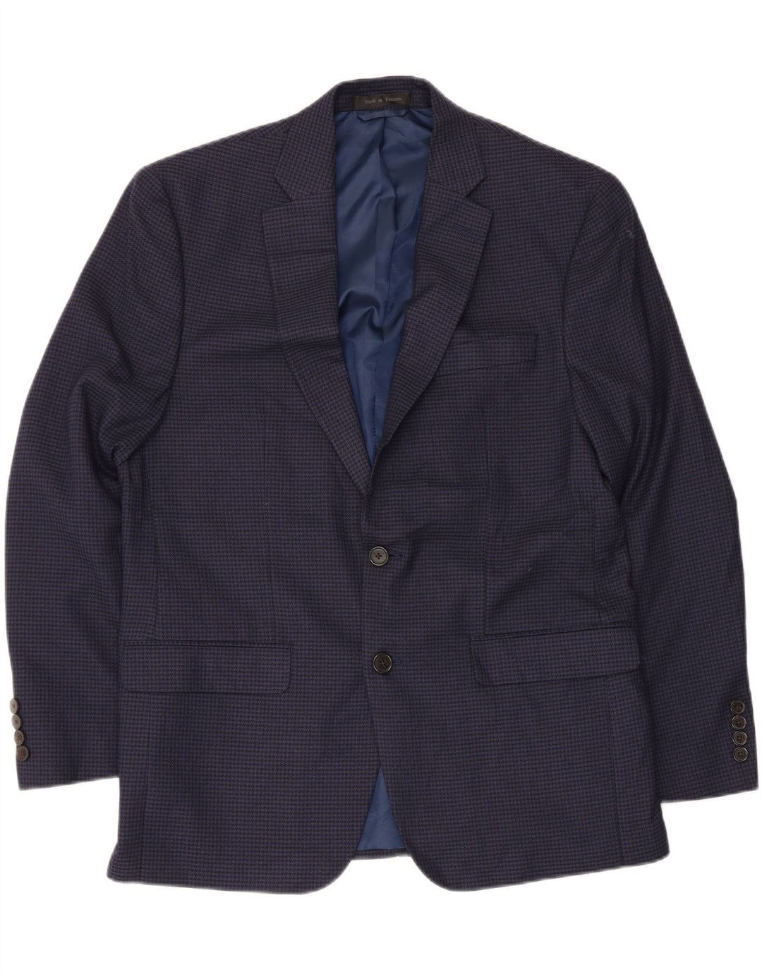 Chaps Herren-Blazer mit 2 Knöpfen, Gr. 40, Mittelmarineblau mit Hahnentrittmuster