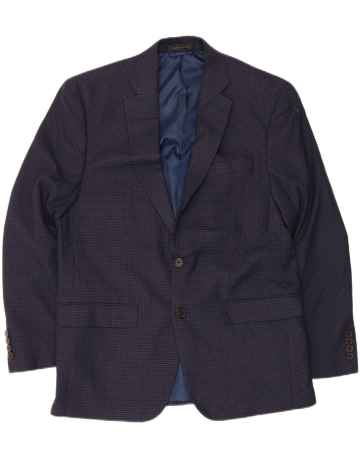 Chaps Herren-Blazer mit 2 Knöpfen, Gr. 40, Mittelmarineblau mit Hahnentrittmuster