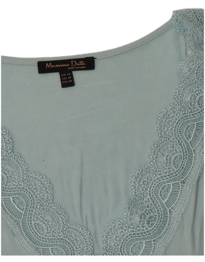 Massimo Dutti Damen ärmelloses Blusenoberteil UK 6 XS Blau