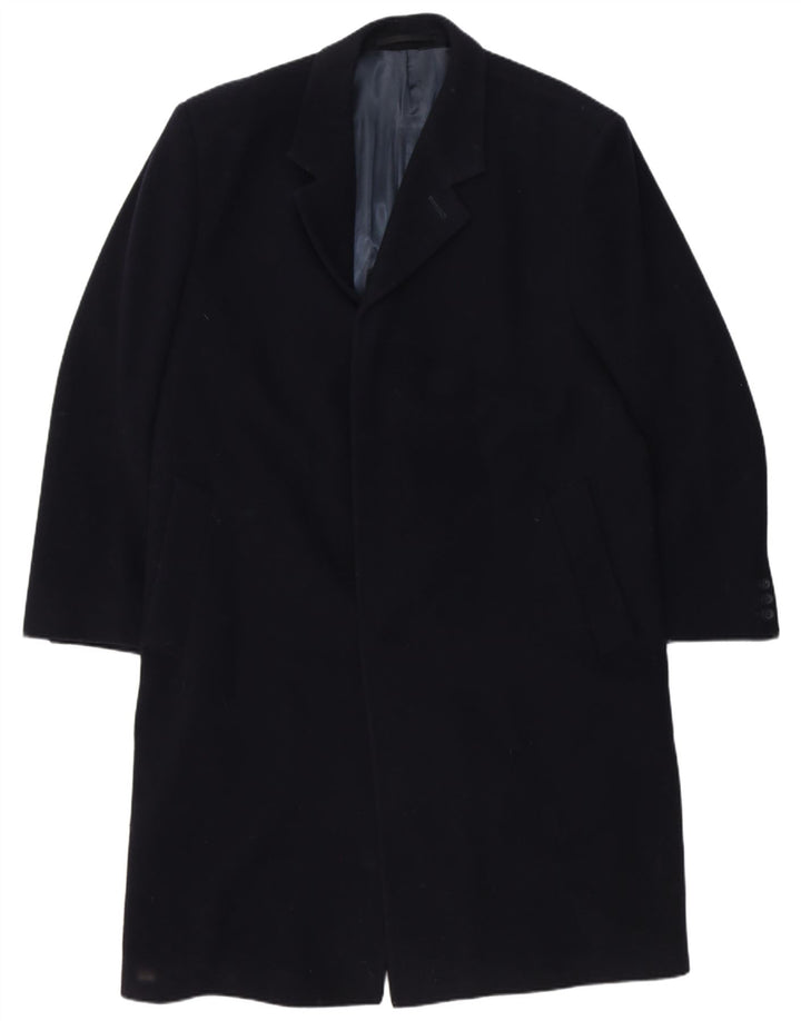 JON BRAYE Mens Overcoat UK 40 Large Navy Blue Wool