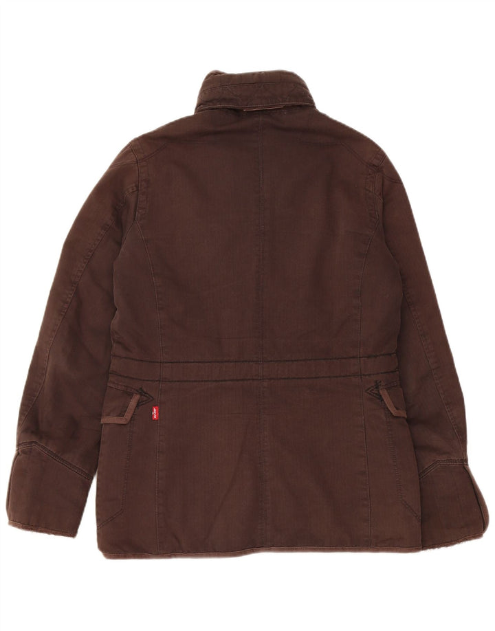 Levi's Damen-Windbreaker-Jacke, UK 10, kleines braunes Fischgrätenmuster