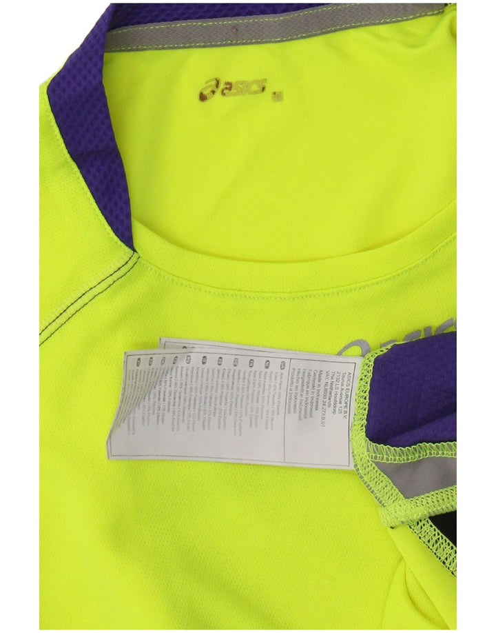 ASICS Herren-Weste, Oberteil, klein, gelbes Farbblock-Polyester