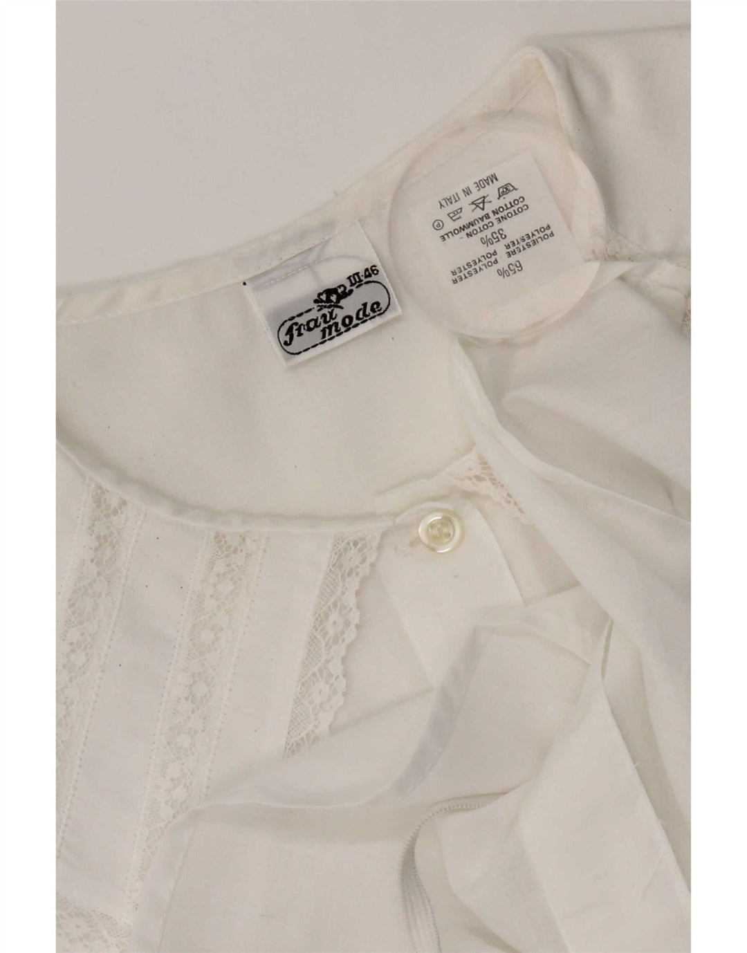 Vintage Damen Ärmellose Hemdbluse IT 46 Großes weißes Polyester