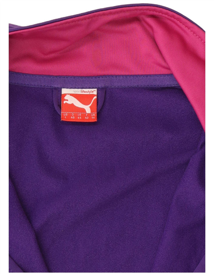 Puma Womens Graphic Trainingsanzug Top Jacke UK 14 Large Lila