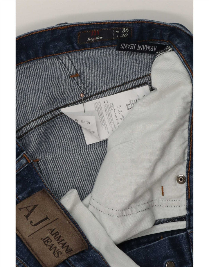 Armani Herren Regular Straight Jeans W36 L30 Blaue Baumwolle