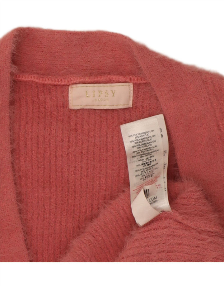 Lipsy Damen-Cardigan-Pullover UK 12 Mittelrosa Nylon