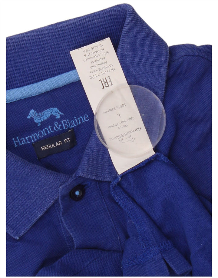 Harmont & Blaine Herren-Poloshirt mit normaler Passform, Größe L, Blau